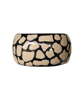 Load image into Gallery viewer, Wide Bangle - Linen + Black Print©