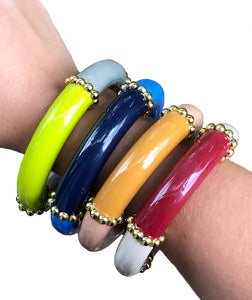 Thick Bangle with Gold Studs© - 4 Color Options