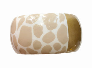 Wide Bangle - White + Linen Print©