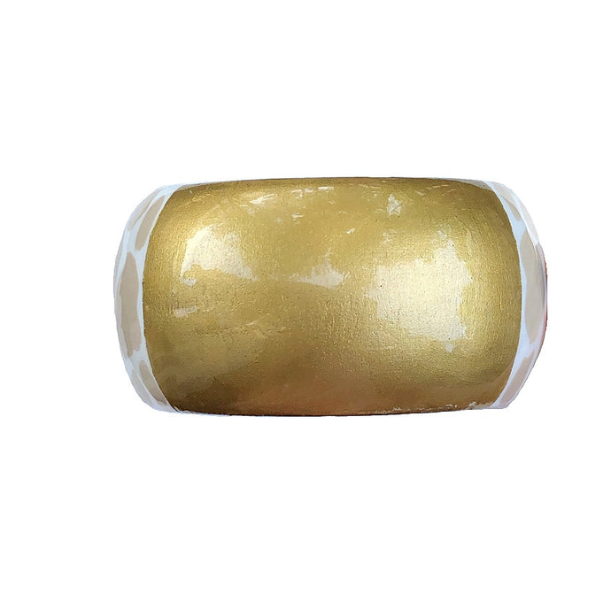 Wide Bangle - White + Linen Print©