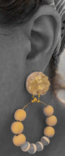 Load image into Gallery viewer, White &amp; Tan Hoops
