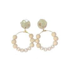 Load image into Gallery viewer, White &amp; Tan Hoops