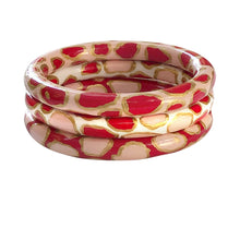 Load image into Gallery viewer, Oyster Bangle© - True Red + Ballet Pink