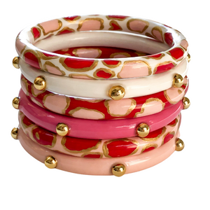 Oyster Bangle© - True Red + Ballet Pink