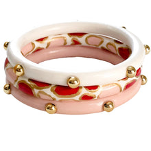 Load image into Gallery viewer, Oyster Bangle© - True Red + Ballet Pink