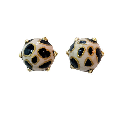 Oyster Print Button© - Linen + Black