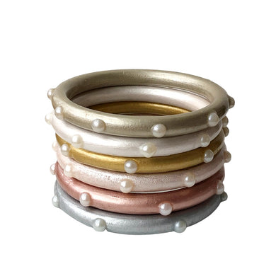 Metallic Pearl Stud Bangles© - 6 Color Options